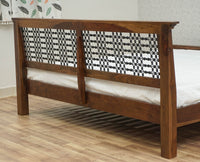 Sweden Solid Wood King Size Bed Furniselan-Teak-Finish