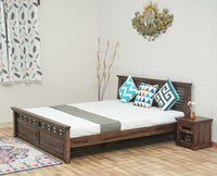 Sweden Solid Wood King Size Bed Furniselan-Grey-Finish