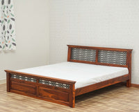 Sweden Solid Wood King Size Bed Furniselan-Maple-Finish