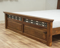 Sweden Solid Wood King Size Bed Furniselan-Teak-Finish