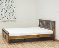 Sweden Solid Wood King Size Bed Furniselan-Teak-Finish