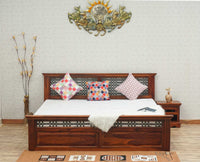 Sweden Solid Wood King Size Bed Furniselan-Maple-Finish