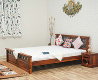 Sweden Solid Wood King Size Bed Furniselan-Maple-Finish
