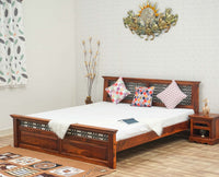 Sweden Solid Wood King Size Bed Furniselan-Maple-Finish