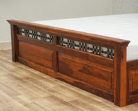 Sweden Solid Wood King Size Bed with Box Storage Furniselan-Maple-Finish