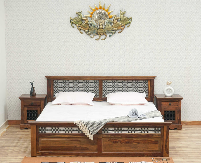 Sweden Solid Wood King Size Bed with Box Storage Furniselan