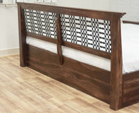 Sweden Solid Wood King Size Bed with Box Storage Furniselan-Grey-Finish