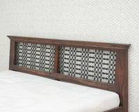 Sweden Solid Wood King Size Bed with Box Storage Furniselan-Grey-Finish