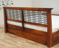 Sweden Solid Wood King Size Bed with Box Storage Furniselan-Maple-Finish