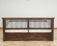 Sweden Solid Wood King Size Bed with Box Storage Furniselan-Grey-Finish