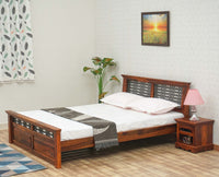 Sweden Solid Wood Queen Size Bed Furniselan-Maple-Finish