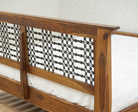 Sweden Solid Wood Queen Size Bed Furniselan-Teak-Finish