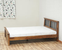 Sweden Solid Wood Queen Size Bed Furniselan-Teak-Finish