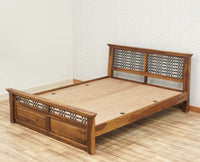 Sweden Solid Wood Queen Size Bed Furniselan-Teak-Finish