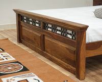 Sweden Solid Wood Queen Size Bed Furniselan-Teak-Finish