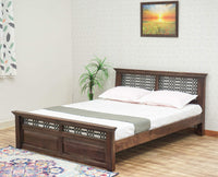 Sweden Solid Wood Queen Size Bed Furniselan-Grey-Finish