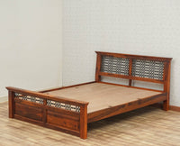 Sweden Solid Wood Queen Size Bed Furniselan-Maple-Finish