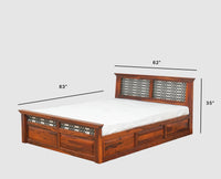 Sweden Solid Wood Queen Size Bed with Box Storage Furniselan-Maple-Finish