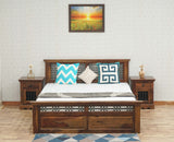 Sweden Solid Wood Queen Size Bed with Box Storage