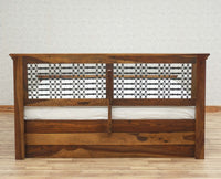 Sweden Solid Wood Queen Size Bed with Box Storage Furniselan-Teak-Finish