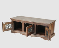Sweden Solid Wood Three Doors Bench Shoe Rack - Furniselan - Grey-Finish