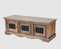 Sweden Solid Wood Three Doors Bench Shoe Rack - Furniselan - Grey-Finish