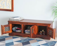 Sweden Solid Wood Three Doors Bench Shoe Rack - Furniselan - Maple-Finish