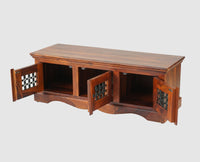 Sweden Solid Wood Three Doors Bench Shoe Rack - Furniselan - Maple-Finish