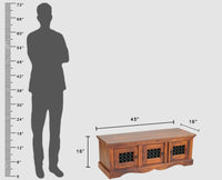 Sweden Solid Wood Three Doors Bench Shoe Rack - Furniselan - Maple-Finish