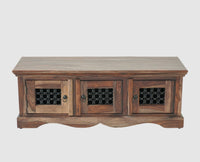 Sweden Solid Wood Three Doors Bench Shoe Rack - Furniselan - Grey-Finish