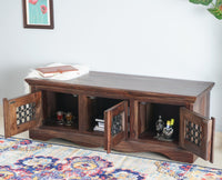 Sweden Solid Wood Three Doors Bench Shoe Rack - Furniselan - Grey-Finish