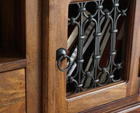 Sweden Solid Wood Two Doors one Drawer TV Cabinet - Furniselan - Teak-Finish