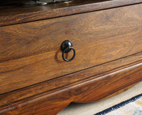 Sweden Solid Wood Two Doors one Drawer TV Cabinet - Furniselan - Teak-Finish
