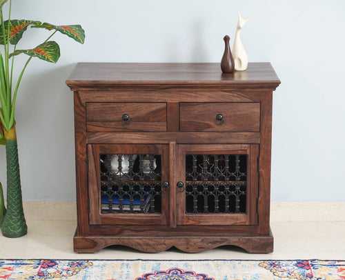 Sweden Solid Wood Two Doors Sideboard Cabinet - Furniselan - Grey-Finish