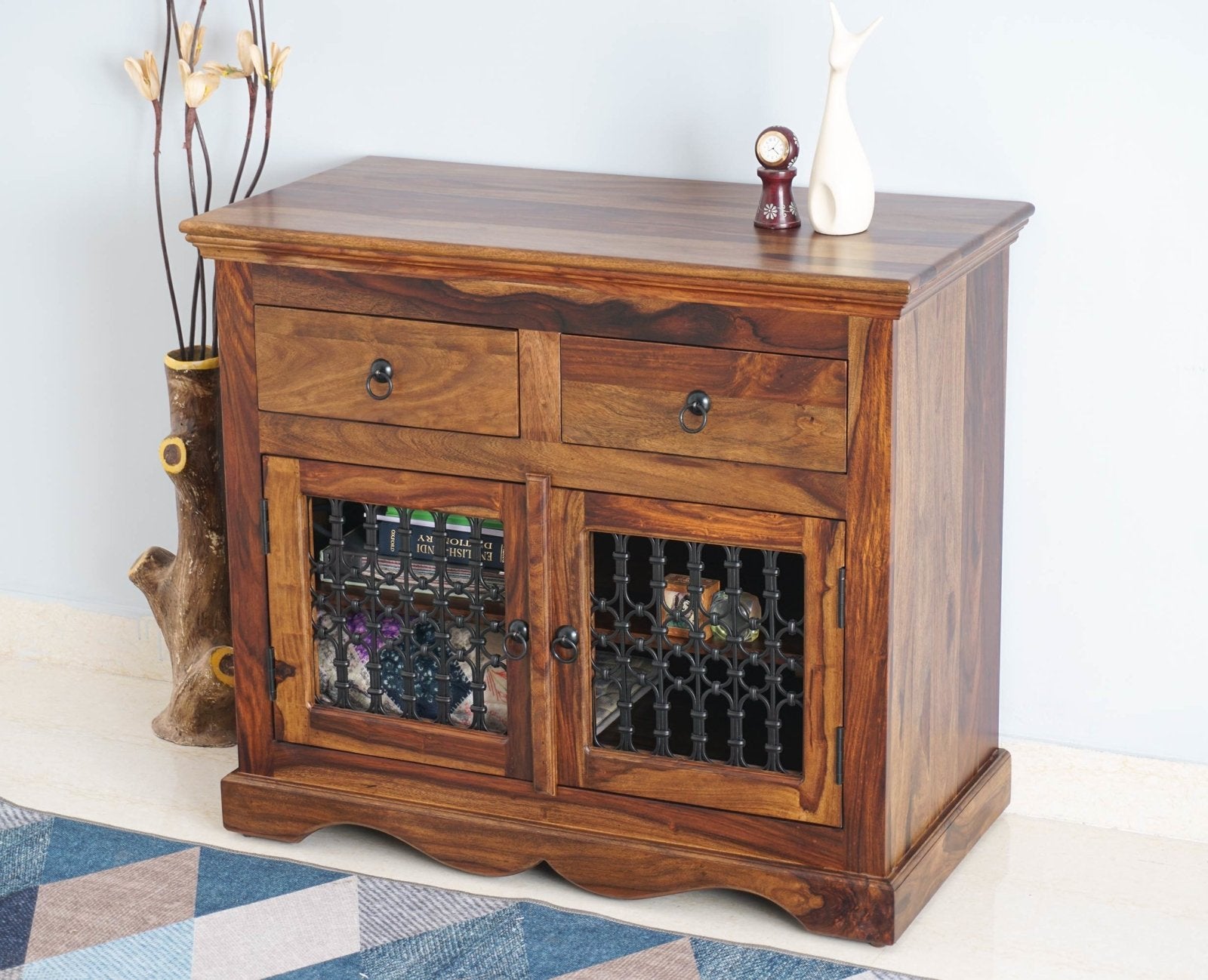 Sweden Solid Wood Two Doors Sideboard Cabinet