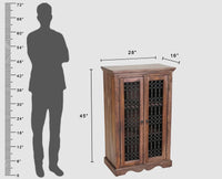 Sweden Solid Wood Two Doors Tall Cabinet - Furniselan - Grey-Finish