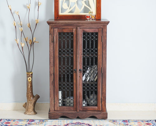 Sweden Solid Wood Two Doors Tall Cabinet - Furniselan - Grey-Finish