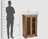 Sweden Solid Wood Two Doors Tall Cabinet - Furniselan - Teak-Finish