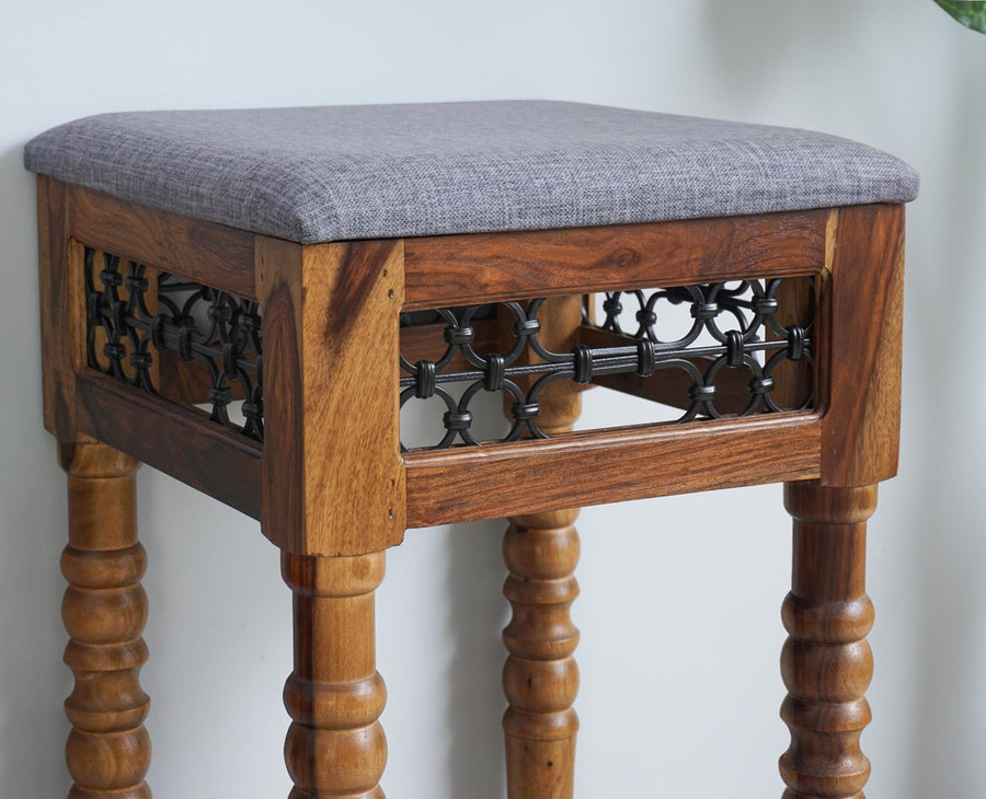 Sweden Wooden Bar Stool - Furniselan - Teak-Finish
