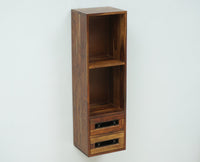 Sweden Wooden Decor Wall Shelve with Two Drawers - Furniselan - Teak-Finish