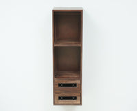 Sweden Wooden Decor Wall Shelve with Two Drawers - Furniselan - Grey-Finish