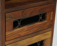 Sweden Wooden Decor Wall Shelve with Two Drawers - Furniselan - Teak-Finish