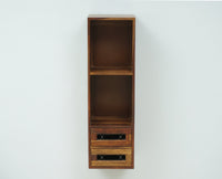 Sweden Wooden Decor Wall Shelve with Two Drawers - Furniselan - Teak-Finish