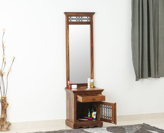 Sweden Wooden Dressing Table - Furniselan - Teak-Finish