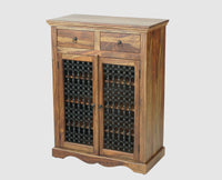 Sweden Wooden Two Doors Shoe Rack - Furniselan - Teak-Finish