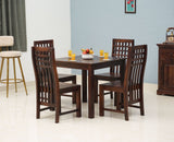 Taiz Sheesham Wood 4 Seater Dining Table Set with 4 Chair for Dining Room