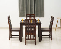 Taiz Sheesham Wood 4 Seater Dining Table Set with 4 Chair for Dining Room - Dining Set - Furniselan - Rosewood-Fine-Finish