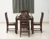 Taiz Sheesham Wood 4 Seater Dining Table Set with 4 Chair for Dining Room - Dining Set - Furniselan - Teak-Finish