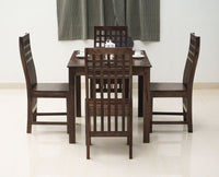 Taiz Sheesham Wood 4 Seater Dining Table Set with 4 Chair for Dining Room - Dining Set - Furniselan - Teak-Finish