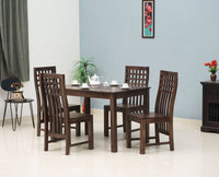Taiz Sheesham Wood 4 Seater Dining Table Set with 4 Chair for Dining Room - Dining Set - Furniselan - Teak-Finish